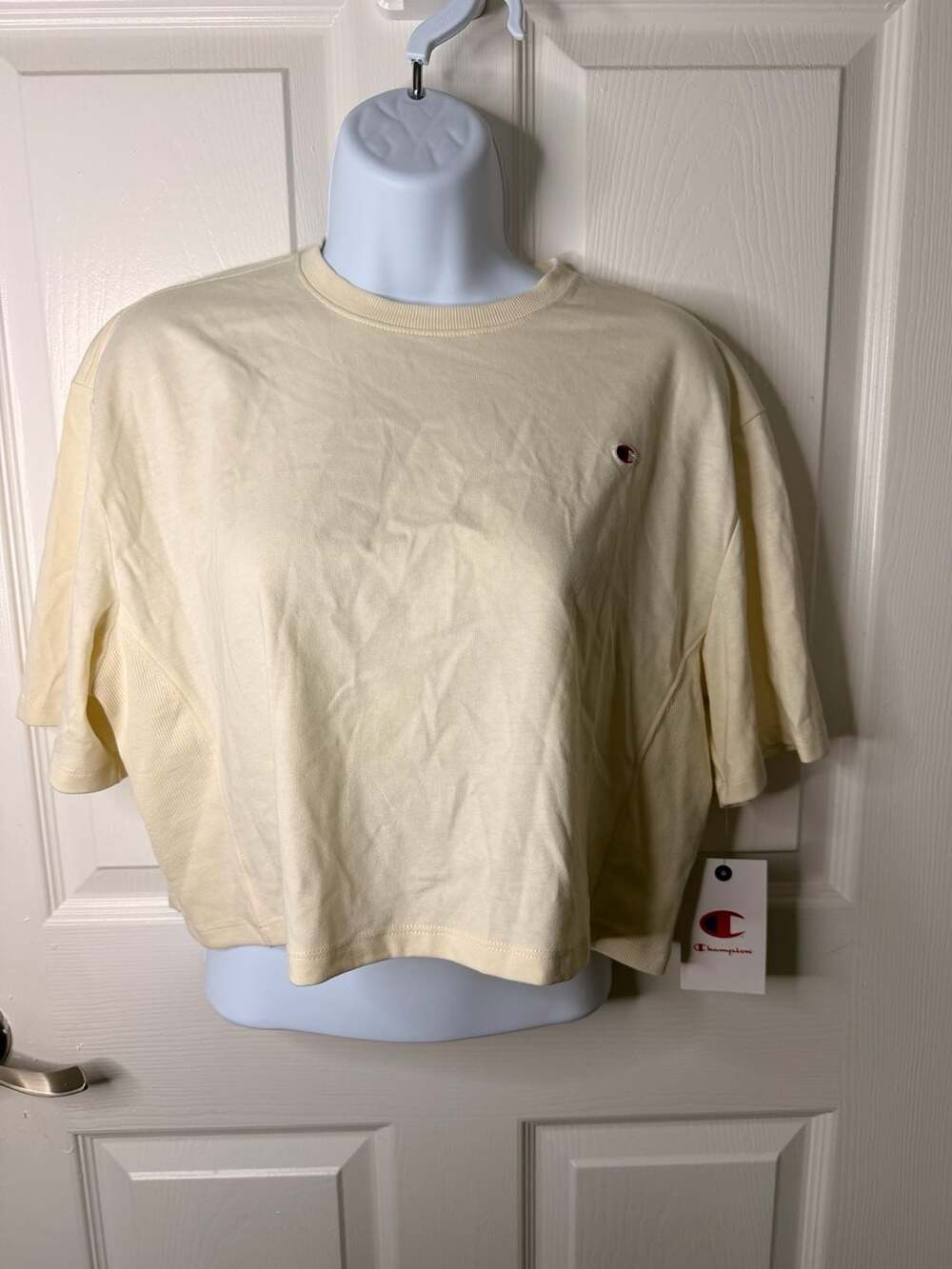 Champion Women's Heritage Cropped Tee Chalk White